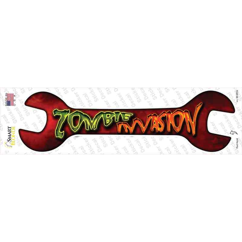 W-055s-M Zombie Invasion Novelty Wrench Sticker Decal - Medium