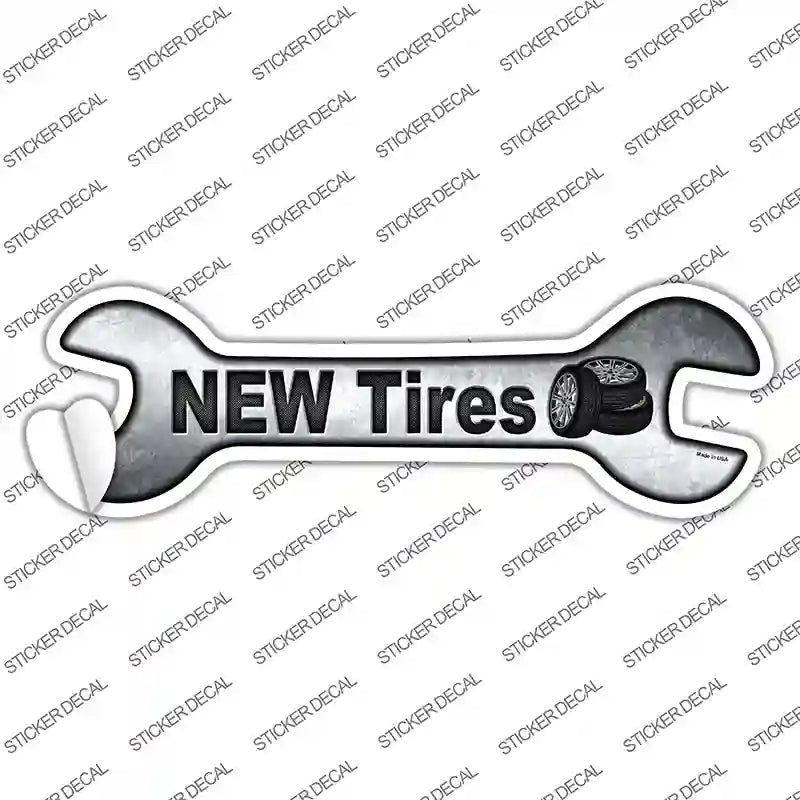 W-060s-XL   Tires Novelty Wrench Sticker Decal - Extra Large