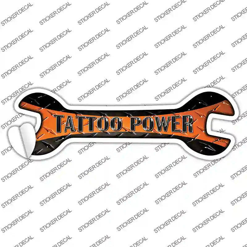 W-082s-L Tattoo Power Novelty Wrench Sticker Decal - Large