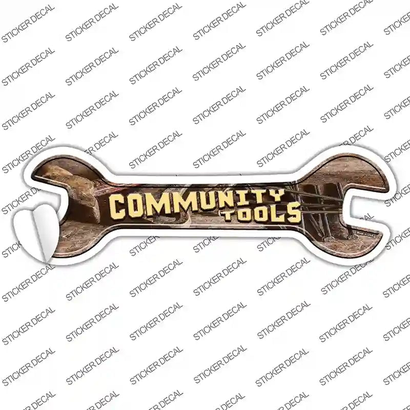 W-138s-XL Community Tools Novelty Wrench Sticker Decal - Extra Large