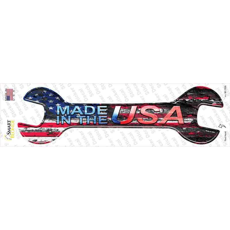 W-150s-M Made in the USA Novelty Wrench Sticker Decal - Medium