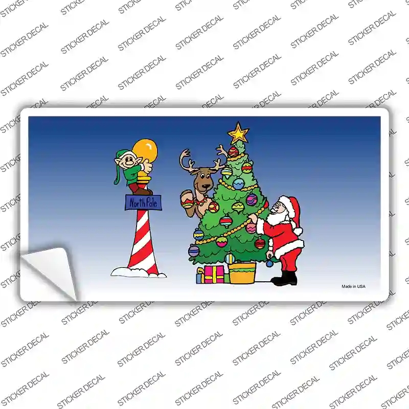 XMAS-03s-S Santa Elf Tree Novelty Sticker Decal - Small