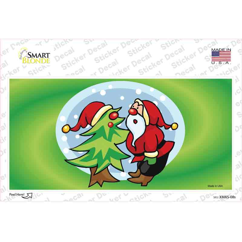 XMAS-08s-M Santa Snow Globe Novelty Sticker Decal - Medium
