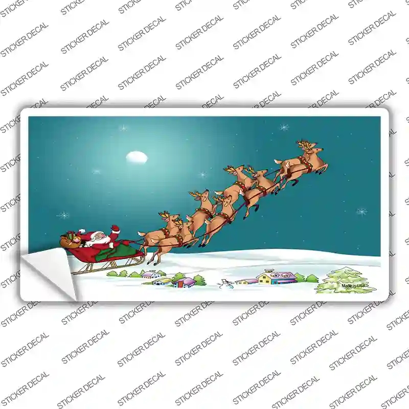 XMAS-11s-L Santa & Reindeer Novelty Sticker Decal - Large