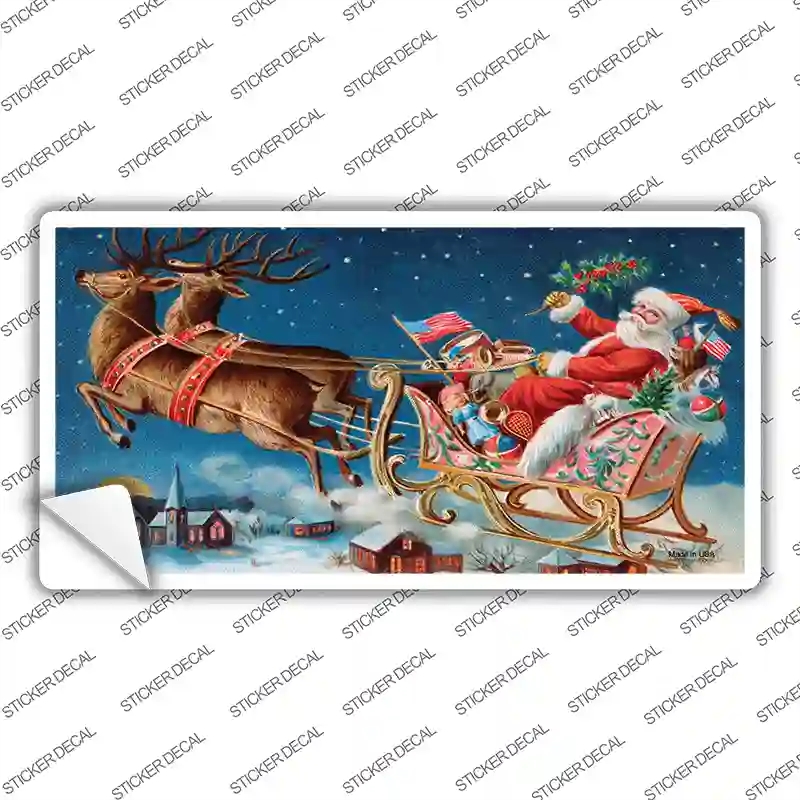 XMAS-12s-L Santa Sleigh Novelty Sticker Decal - Large