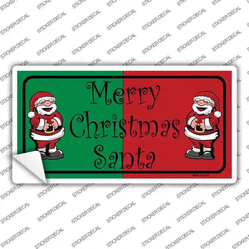 XMAS-14s-S Green Red Santa Novelty Sticker Decal - Small