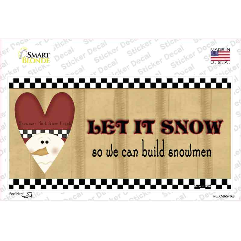 XMAS-16s-M Let It Snow Novelty Sticker Decal - Medium