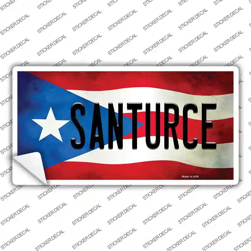 LP-11399s-S Santurce Puerto Rico Flag Novelty Sticker Decal - Small