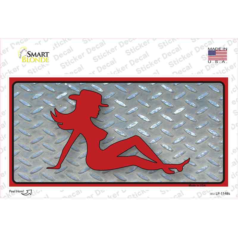 LP-1148s-M Cowgirl Mud Flap Novelty Sticker Decal - Medium