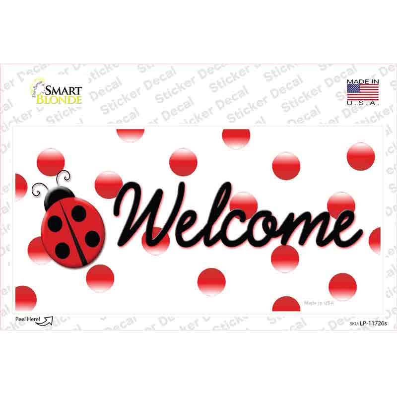 LP-11726s-M Welcome Ladybug Novelty Sticker Decal - Medium