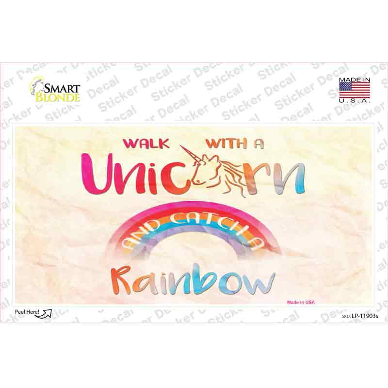 LP-11903s-M Walk with A Unicorn Novelty Sticker Decal - Medium