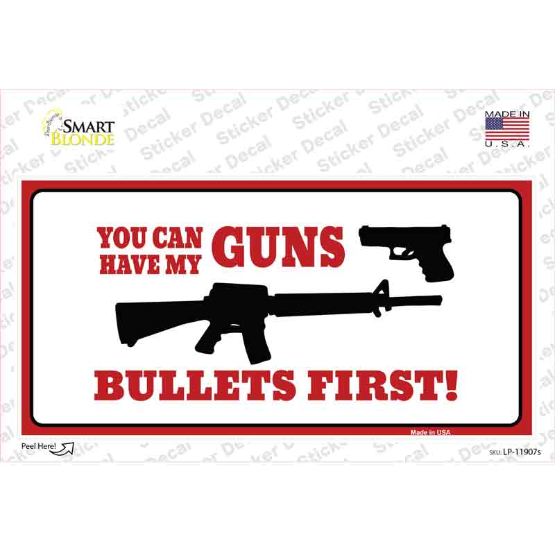 LP-11907s-M Bullets First Novelty Sticker Decal - Medium