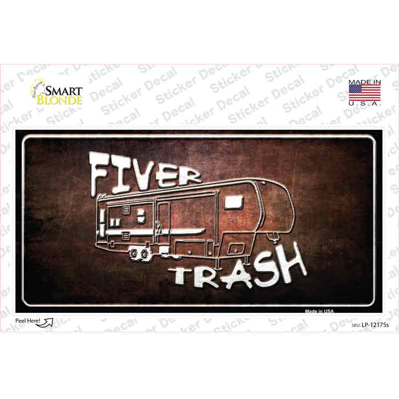 LP-12175s-M Fiver Trash Novelty Sticker Decal - Medium
