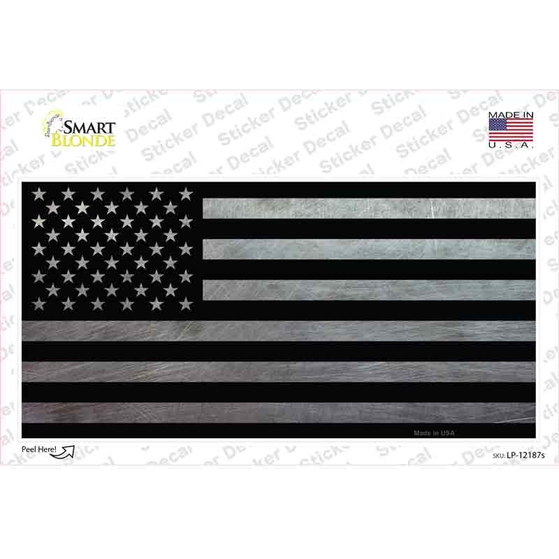 LP-12187s-M American Flag Black & Gray Novelty Sticker Decal - Medium