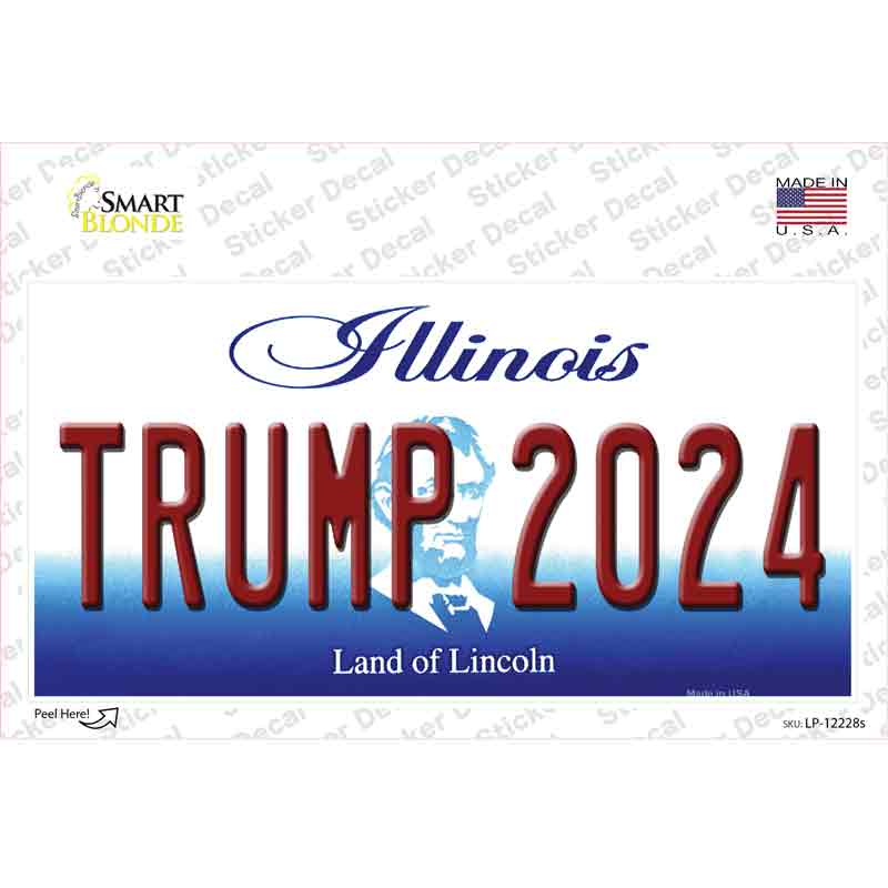 LP-12228s-M Trump 2024 Illinois Novelty Sticker Decal - Medium