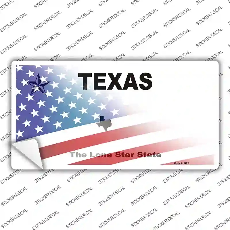 LP-12453s-XL Texas Half American Flag Novelty Sticker Decal - Extra Large