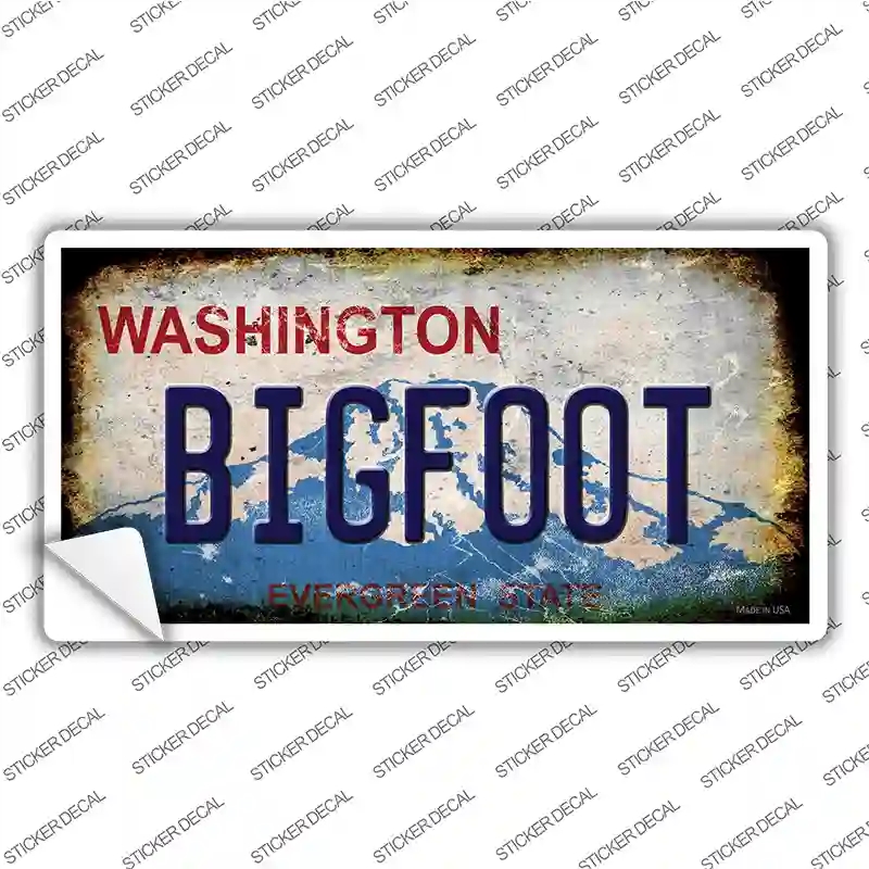 LP-12483s-XL Bigfoot Washington Rusty Novelty Sticker Decal - Extra Large