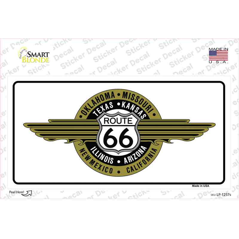 LP-1257s-M Route 66 Shield Emblem Novelty Sticker Decal - Medium