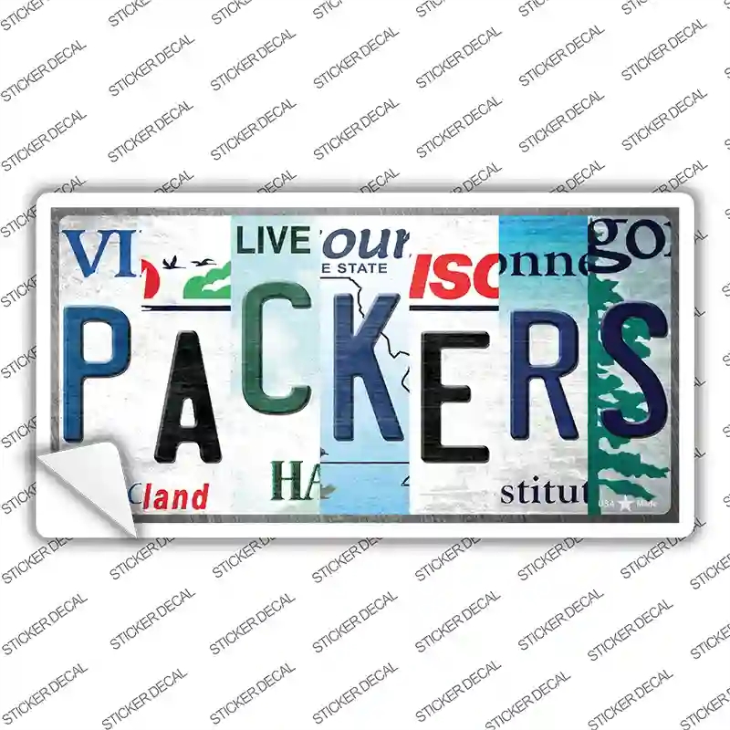 LP-13153s-L Packers Strip Art Novelty Sticker Decal - Large