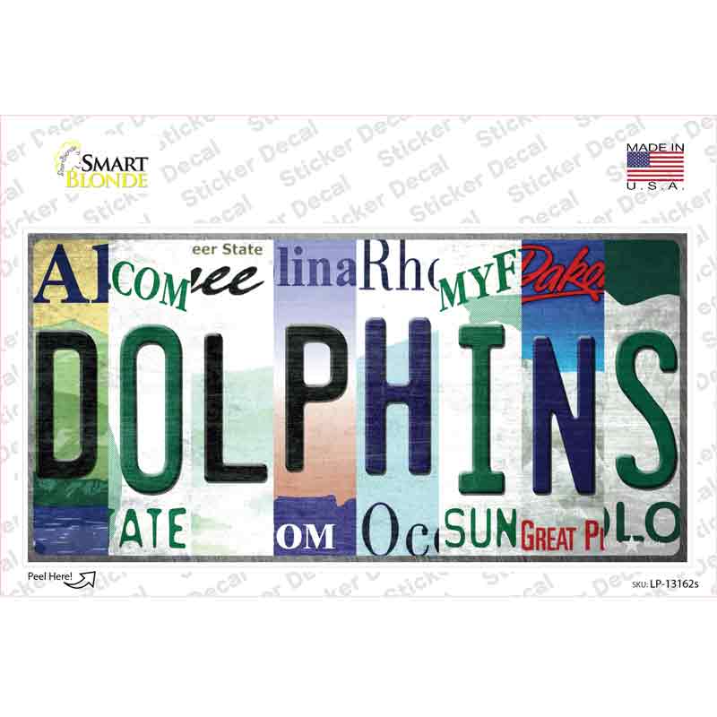 LP-13162s-M Dolphins Strip Art Novelty Sticker Decal - Medium