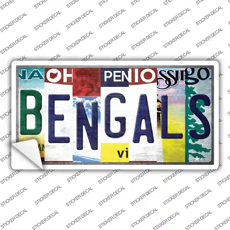 LP-13179s-S Bengals Strip Art Novelty Sticker Decal - Small