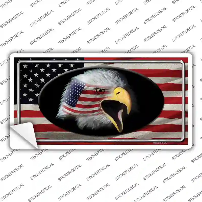 LP-1317s-L American Flag Eagle Novelty Sticker Decal - Large