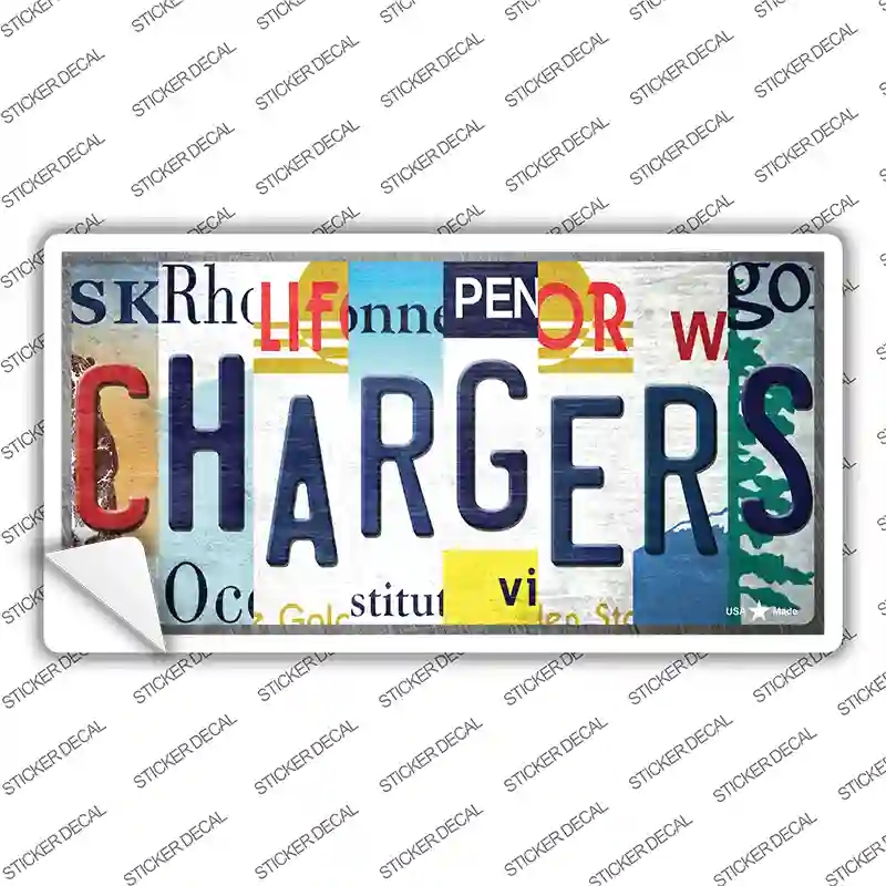 LP-13180s-S Chargers Strip Art Novelty Sticker Decal - Small