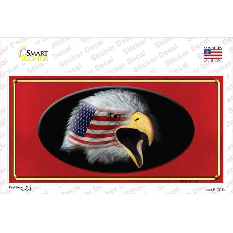 LP-1318s-M American Flag Eagle Red Novelty Sticker Decal - Medium