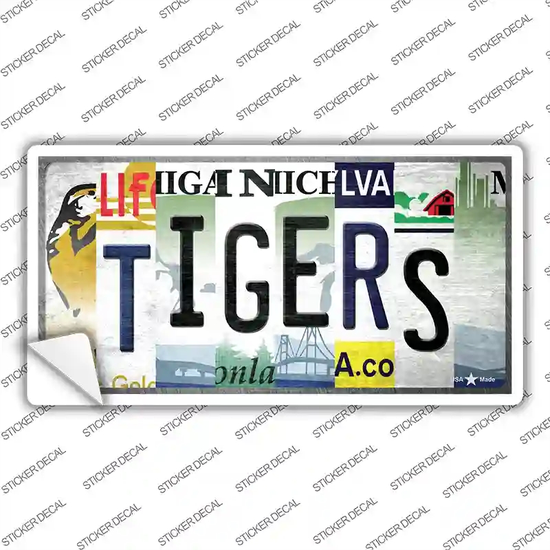 LP-13192s-L Tigers Strip Art Novelty Sticker Decal - Large