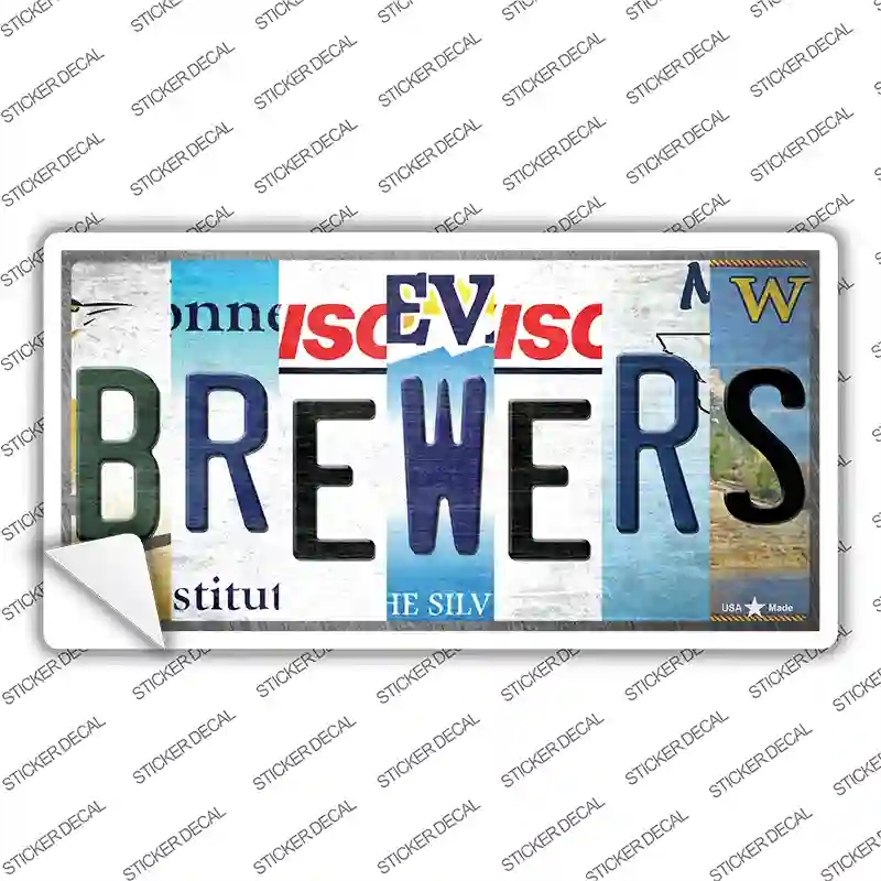 LP-13197s-L Brewers Strip Art Novelty Sticker Decal - Large