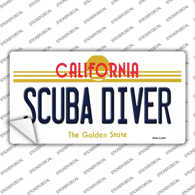 LP-6848s-S Scuba Diver California Novelty Sticker Decal - Small