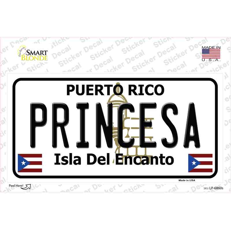 LP-6860s-M Princesa Puerto Rico Novelty Sticker Decal - Medium