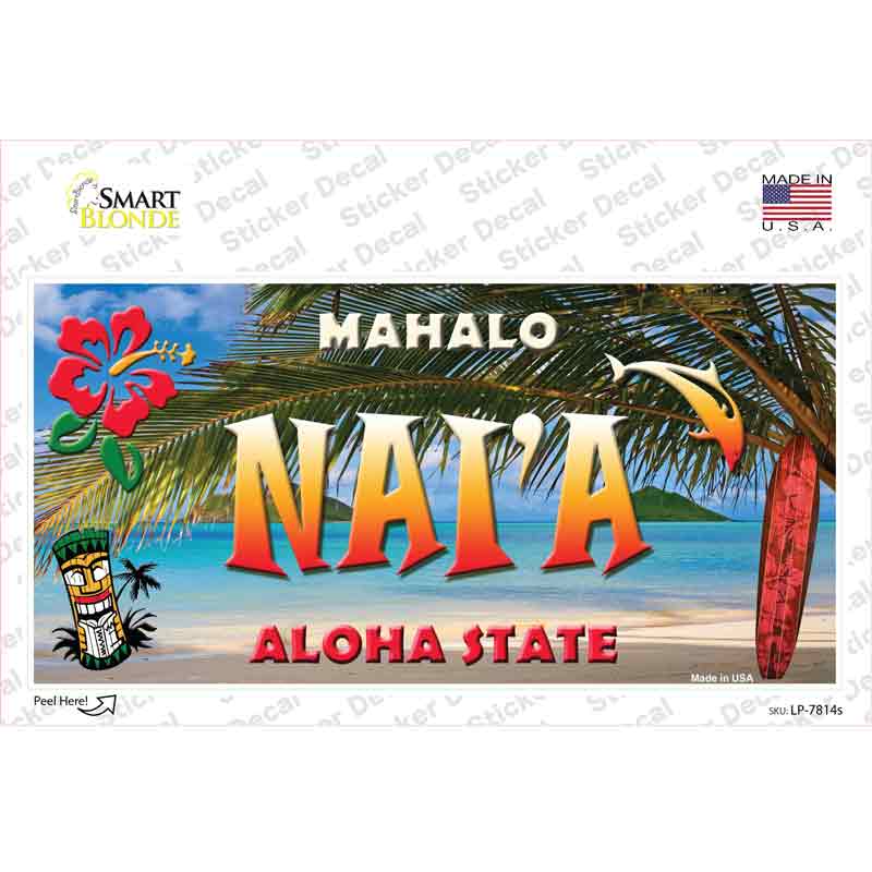 LP-7814s-M Naia Hawaii State Novelty Sticker Decal - Medium
