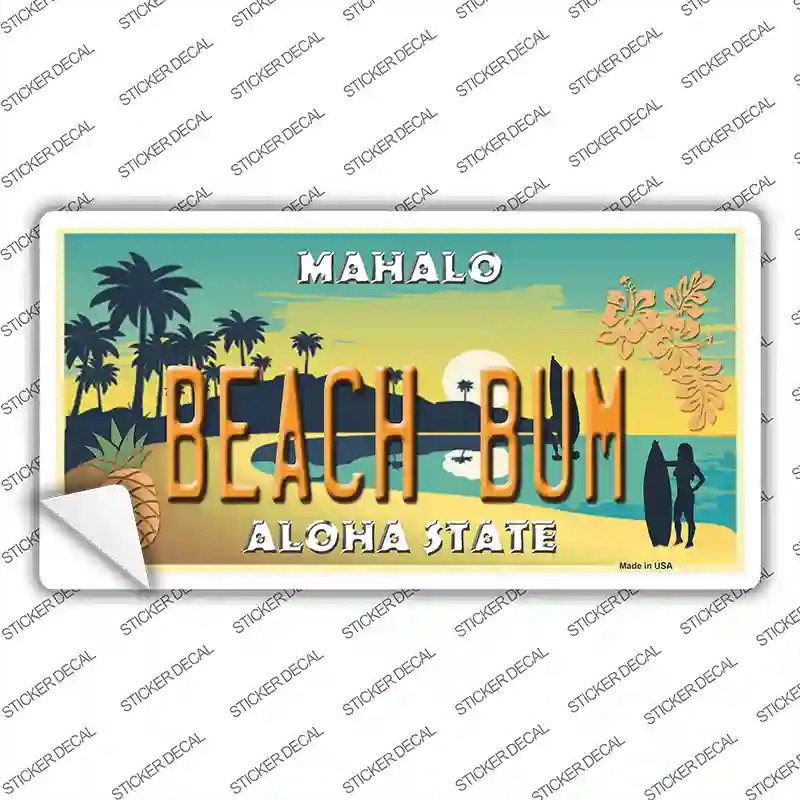 LP-7841s-S Beach Bum Hawaii Pineapple Novelty Sticker Decal - Small