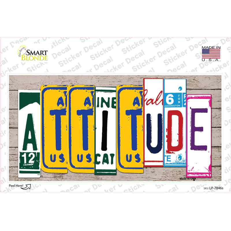 LP-7846s-M Attitude Art Wood Novelty Sticker Decal - Medium