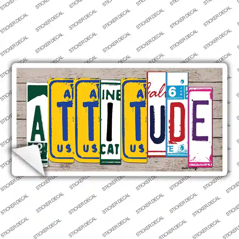 LP-7846s-S Attitude Art Wood Novelty Sticker Decal - Small