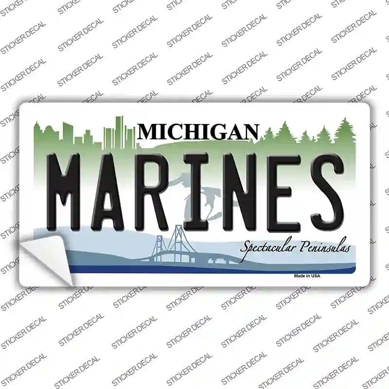 LP-7914s-S Marines Michigan Novelty Sticker Decal - Small