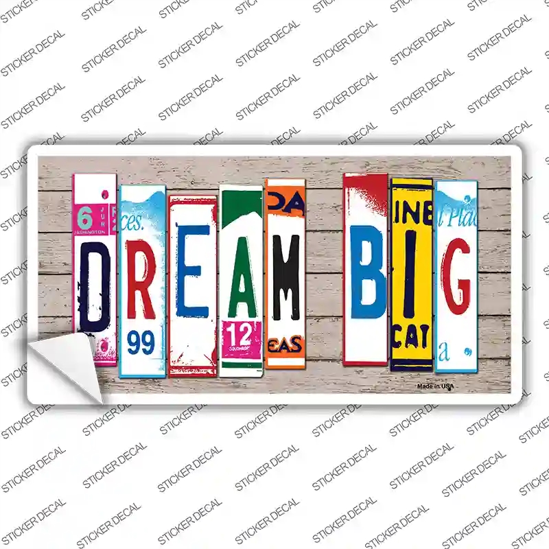 LP-7937s-S Dream Big Wood Art Novelty Sticker Decal - Small