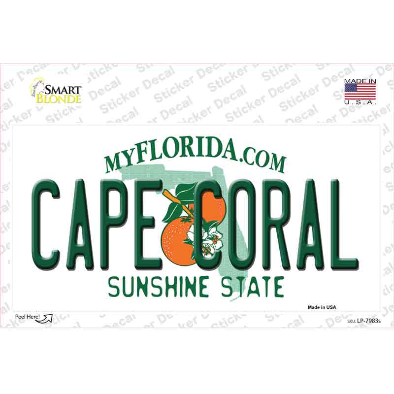 LP-7983s-M Cape Coral Florida Novelty Sticker Decal - Medium