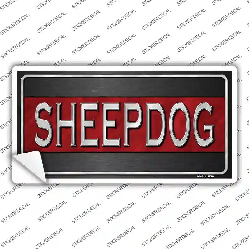 LP-8018s-XL Sheepdog Thin Red Line Novelty Sticker Decal - Extra Large