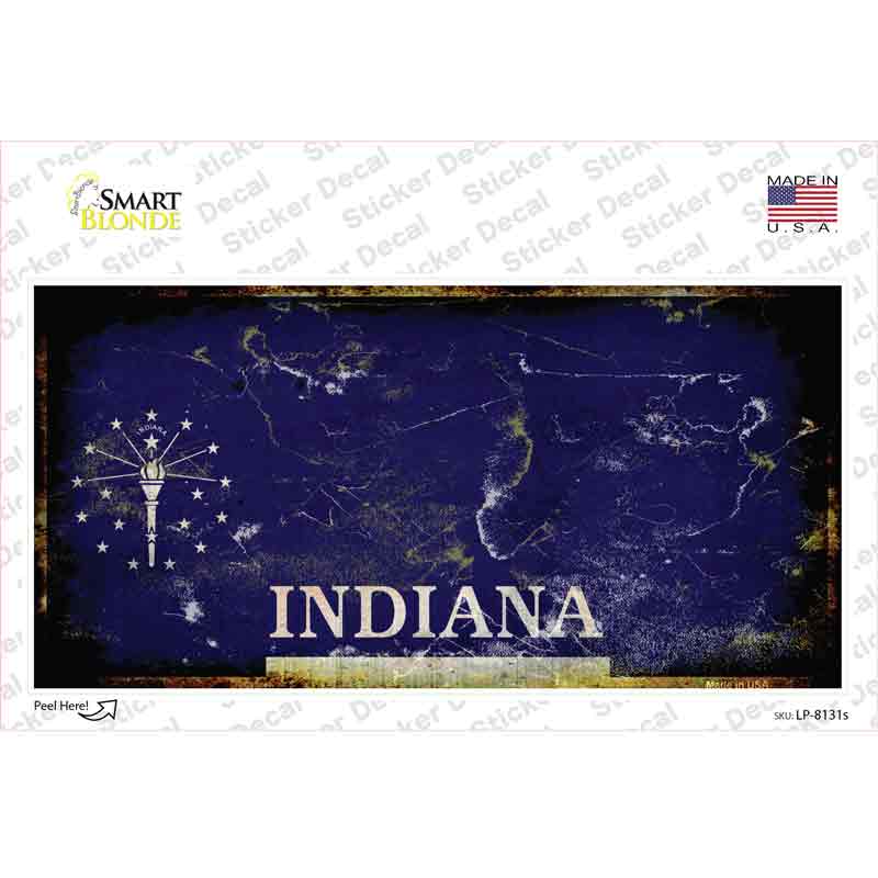 LP-8131s-M Indiana State Rusty Novelty Sticker Decal - Medium