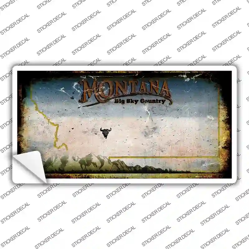 LP-8143s-L Montana State Rusty Novelty Sticker Decal - Large