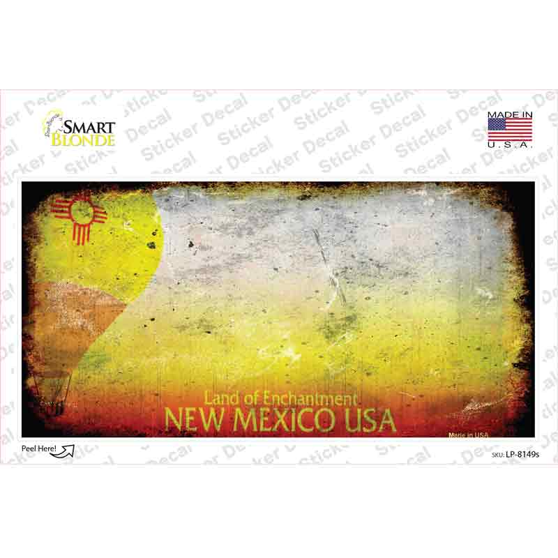 LP-8149s-M   Mexico State Rusty Novelty Sticker Decal - Medium