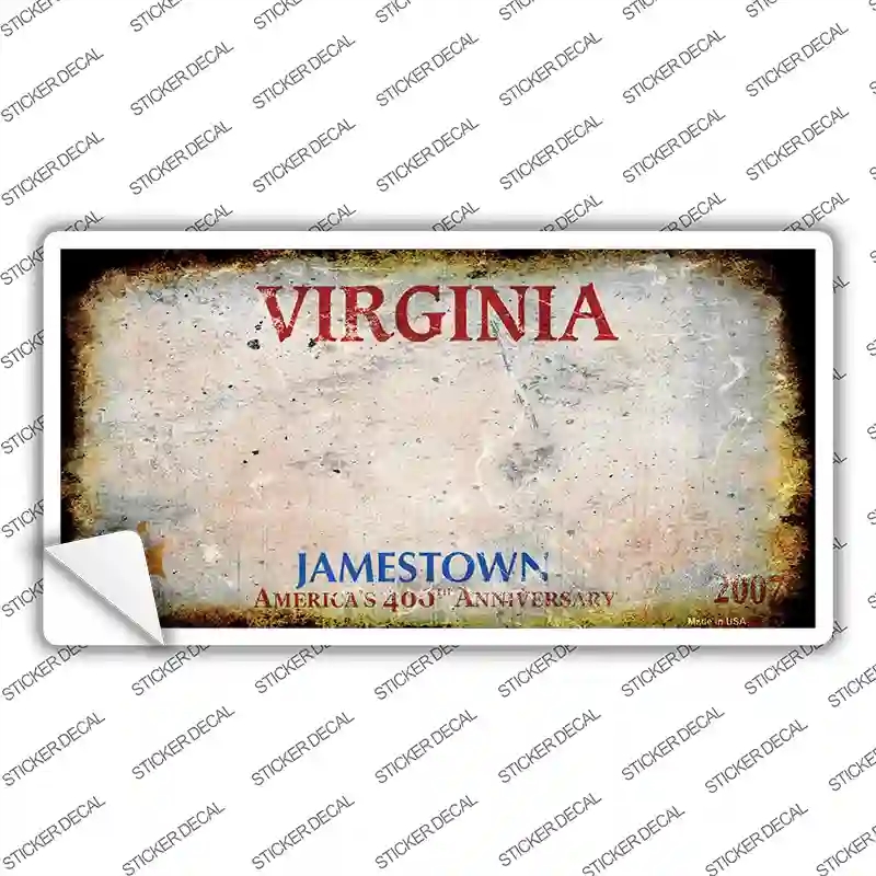 LP-8163s-XL Virginia State Rusty Novelty Sticker Decal - Extra Large