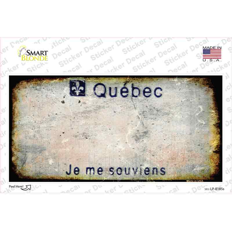 LP-8185s-M Quebec Rusty Novelty Sticker Decal - Medium