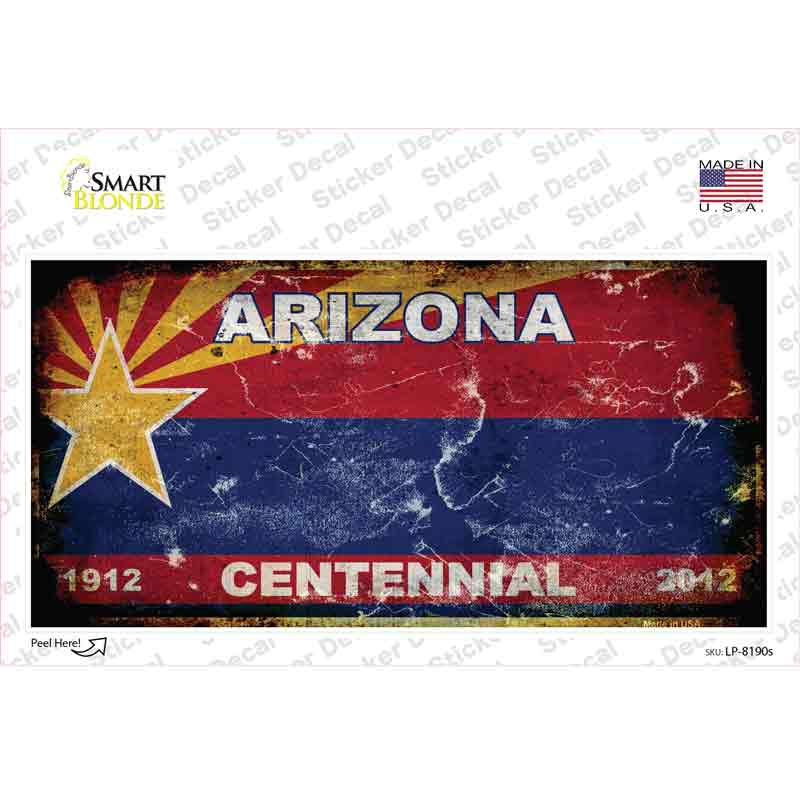 LP-8190s-M Arizona Centennial State Rusty Novelty Sticker Decal - Medium