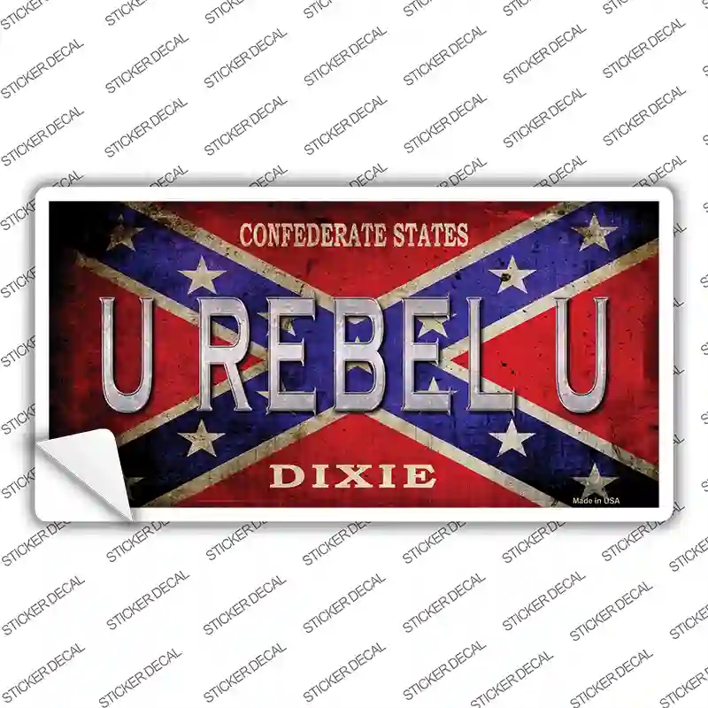 LP-8232s-S U Rebel U Novelty Sticker Decal - Small