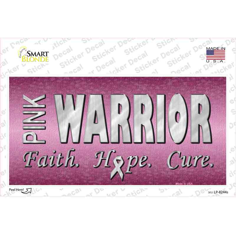 LP-8244s-M Pink Warrior Novelty Sticker Decal - Medium