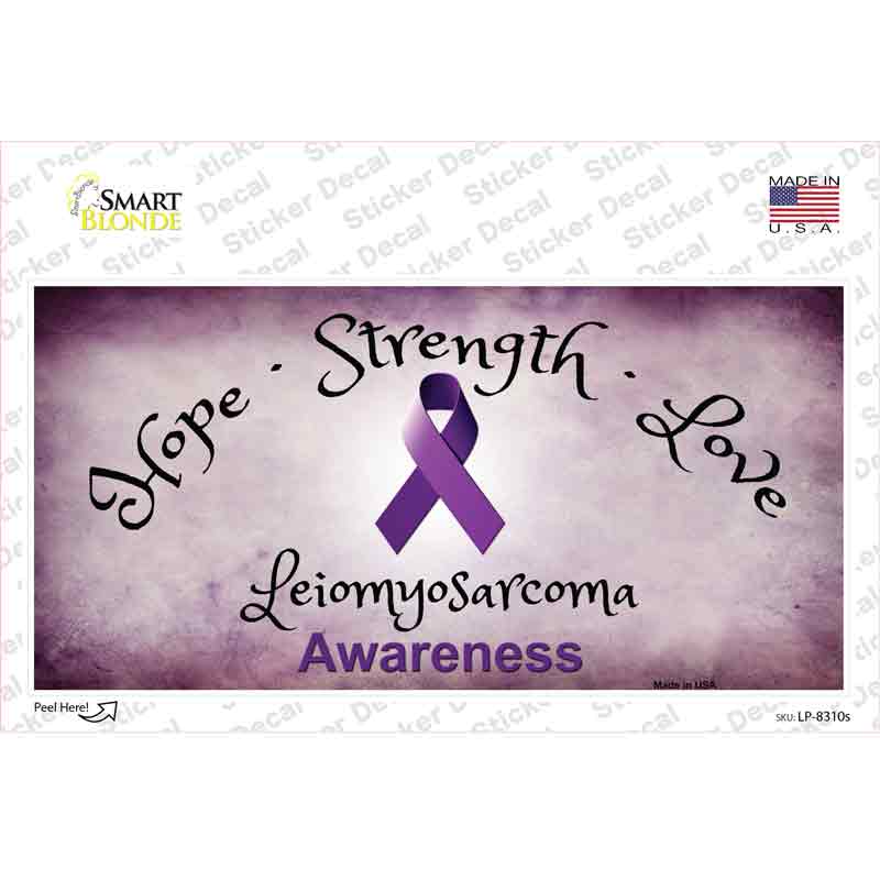 LP-8310s-M Leiomyosarcoma Cancer Ribbon Novelty Sticker Decal - Medium