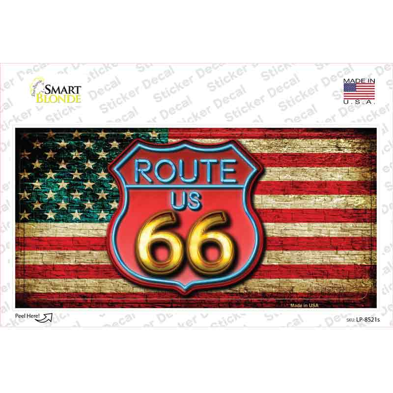 LP-8521s-M American Route 66 Neon Novelty Sticker Decal - Medium